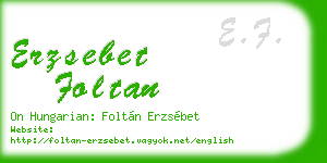 erzsebet foltan business card